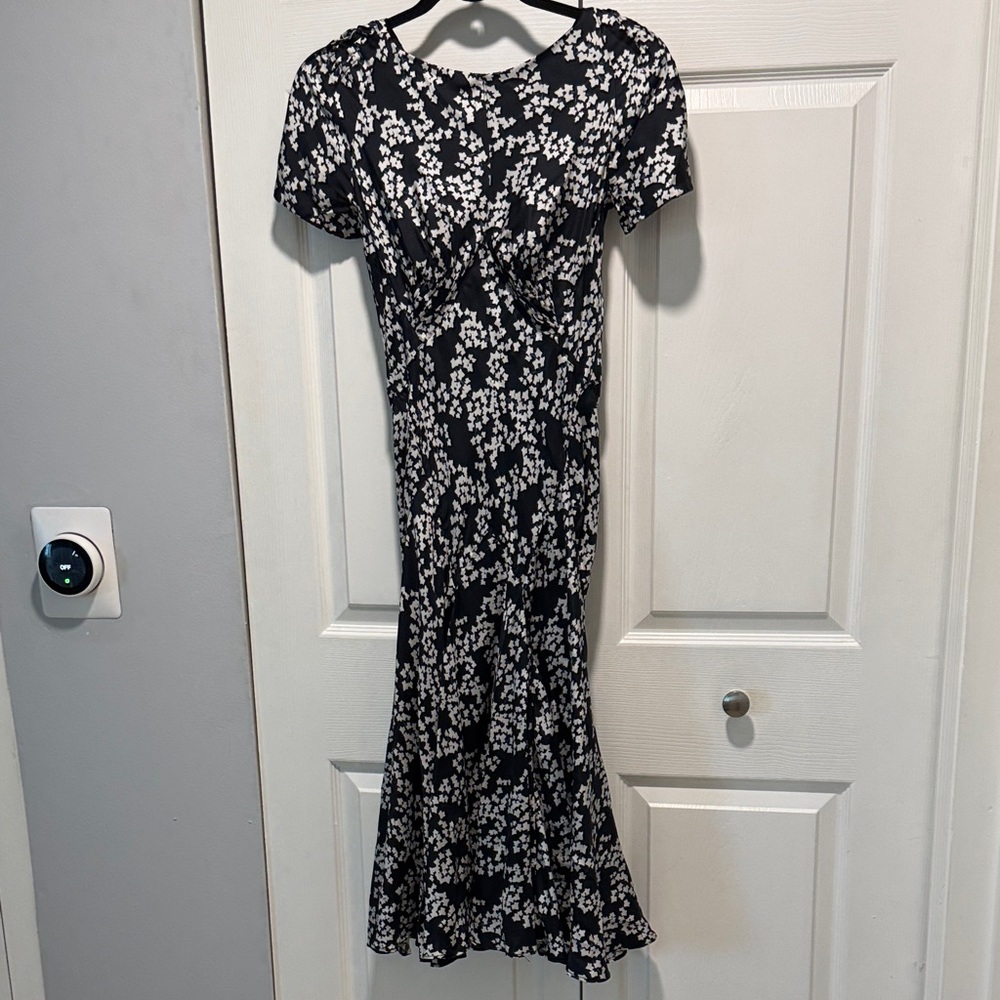 Zac Posen Floral Black and White Dress